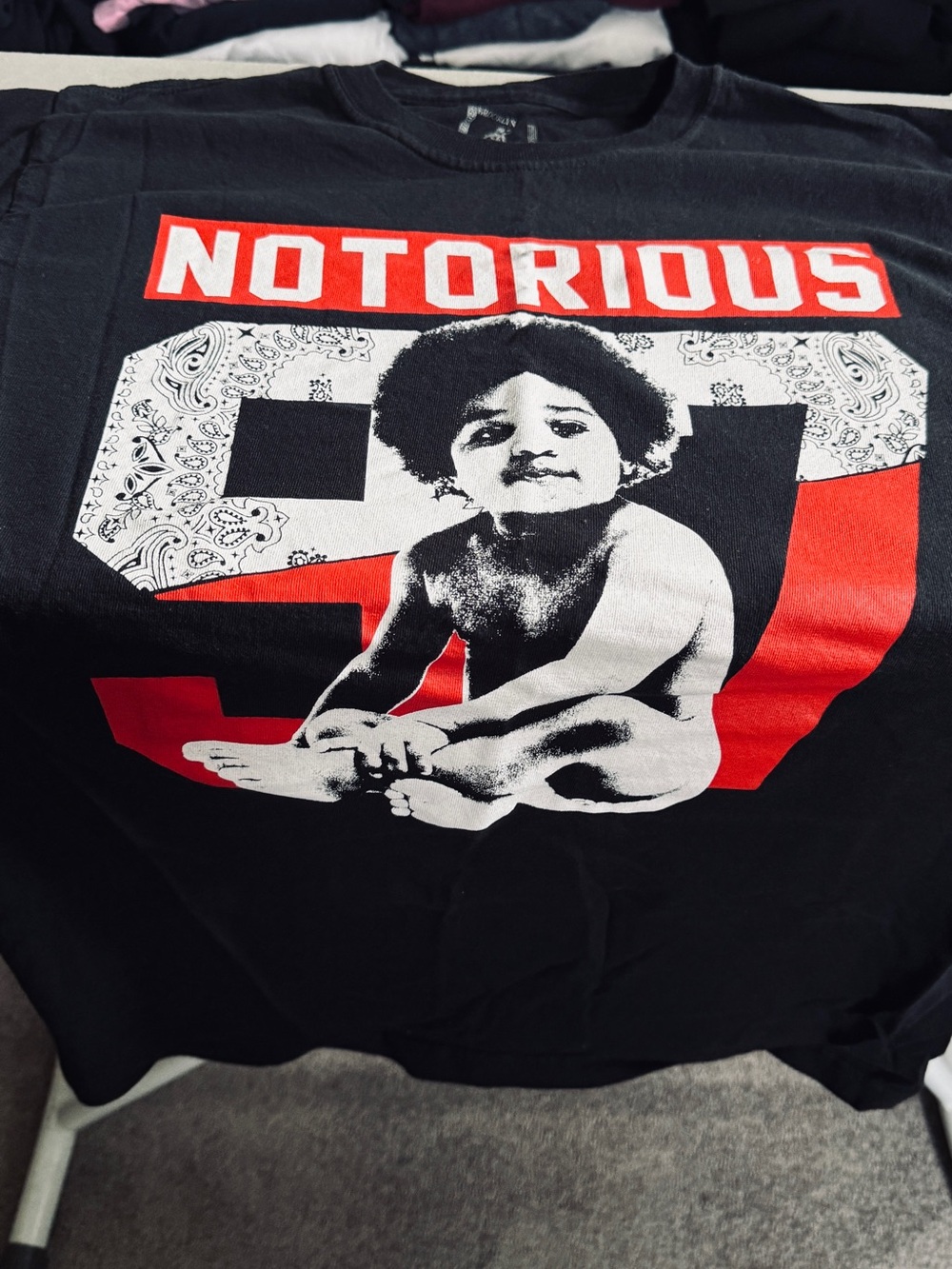 Notorious 92 Graphic Tee in Black, Red & White